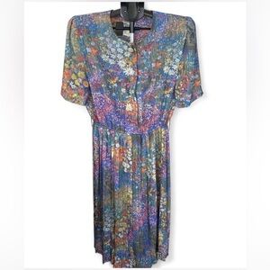 Vintage early 80’s Multicolor Floral Dress